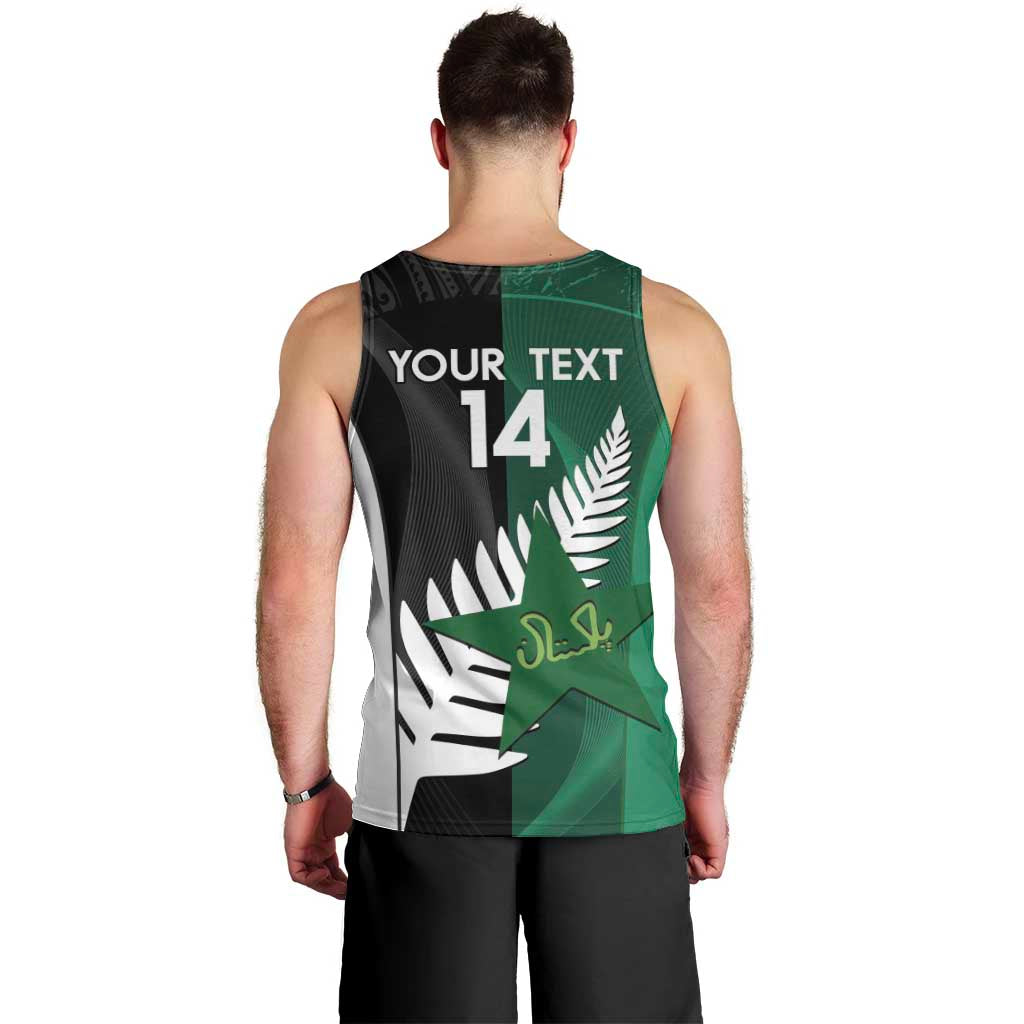 Custom New Zealand And Pakistan Cricket Men Tank Top 2025 Black Cap Shaheens Together - Vibe Hoodie Shop