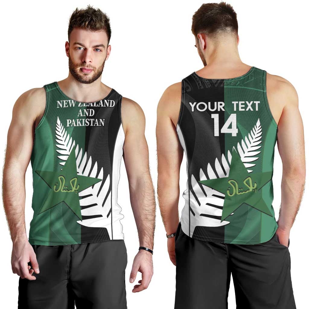 Custom New Zealand And Pakistan Cricket Men Tank Top 2025 Black Cap Shaheens Together - Vibe Hoodie Shop