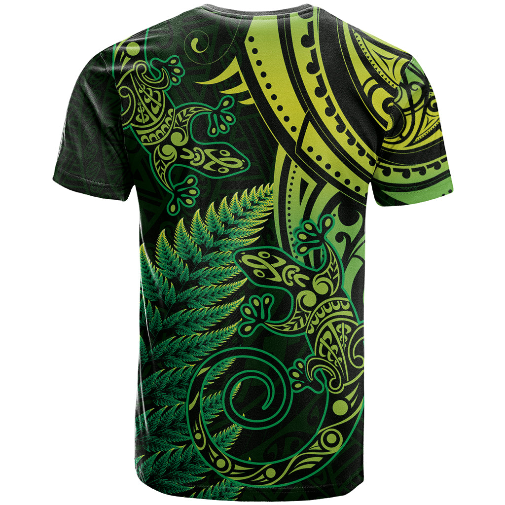 New Zealand Lizard T Shirt Silver Fern Aotearoa Maori Green Version - Vibe Hoodie Shop