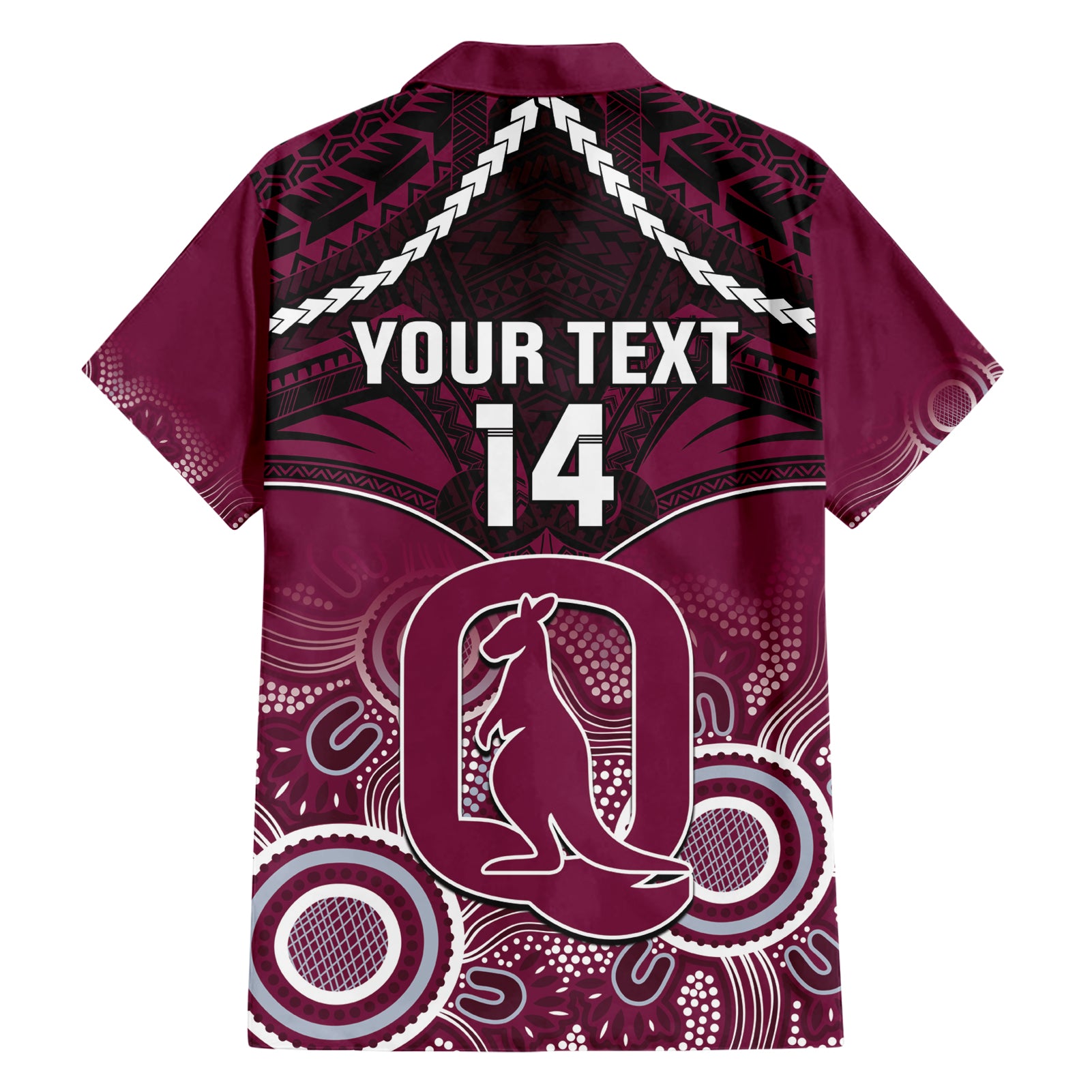 Custom QLD Maroons Rugby Hawaiian Shirt Aboriginal Mix Polynesian Pattern - Vibe Hoodie Shop