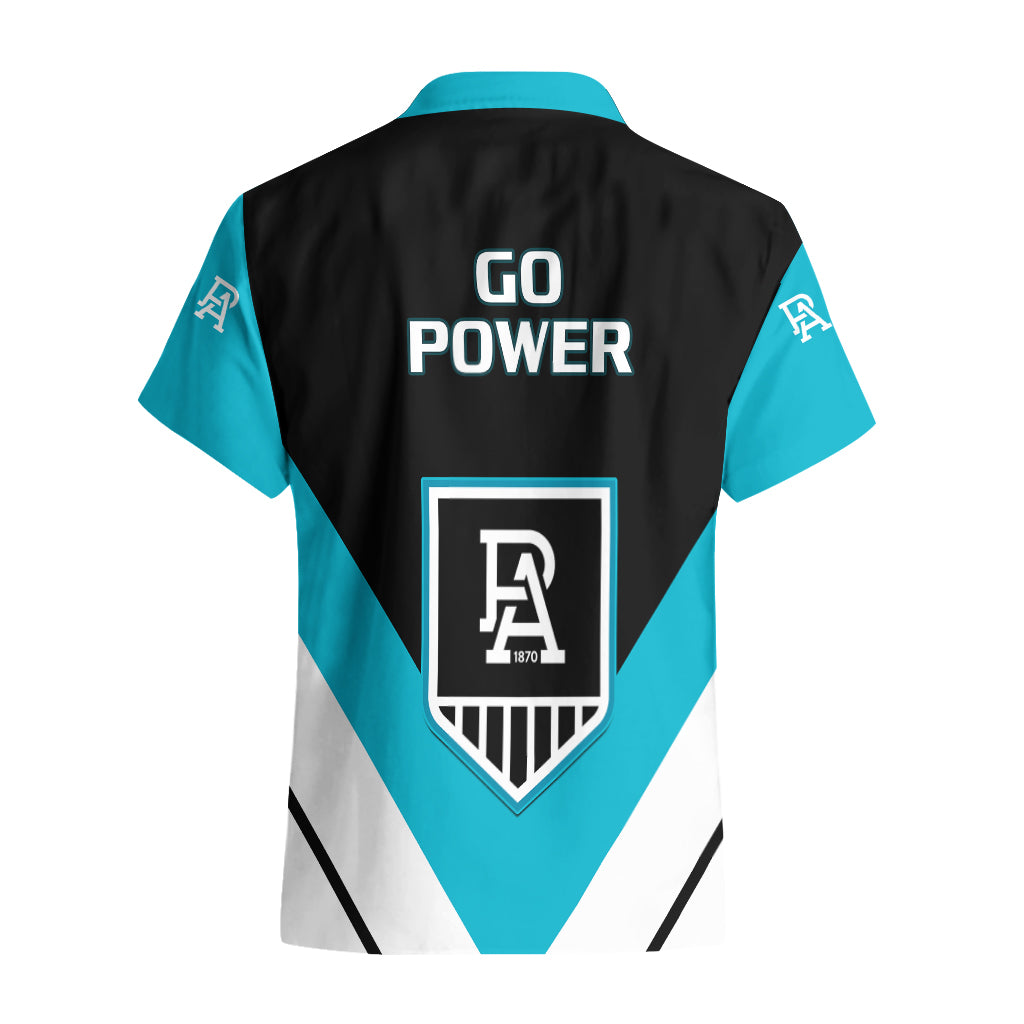 Port Adelaide Football 2023 Hawaiian Shirt Go Power Sporty Style - Vibe Hoodie Shop