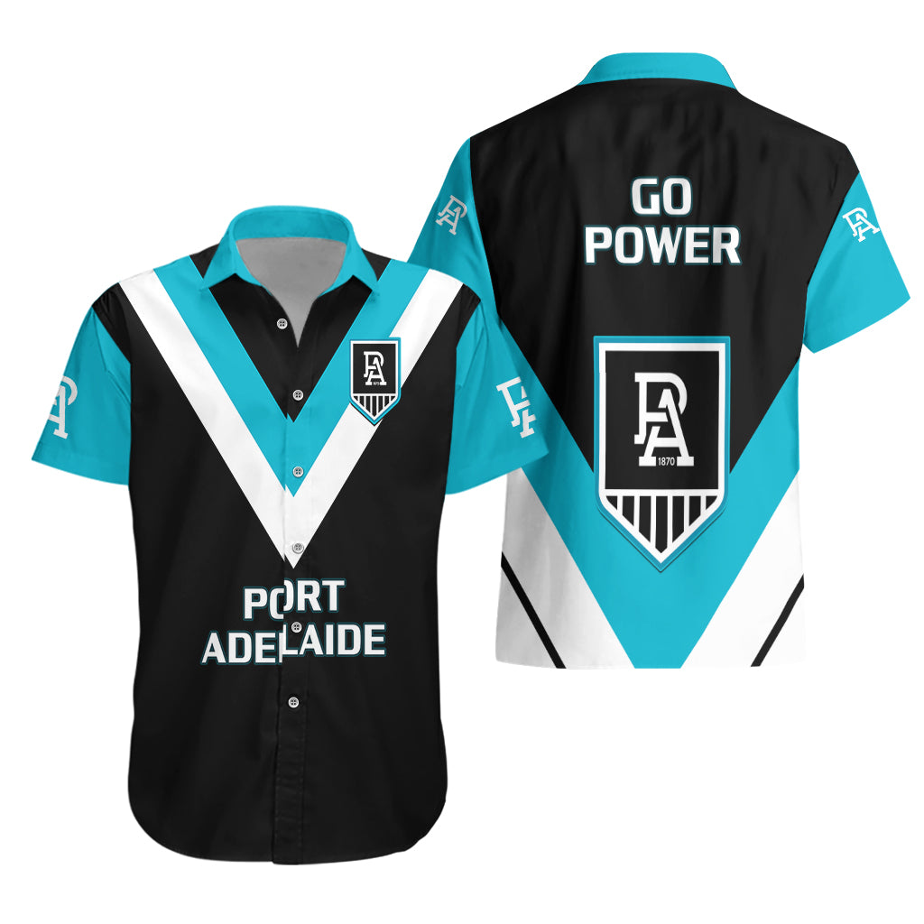 Port Adelaide Football 2023 Hawaiian Shirt Go Power Sporty Style - Vibe Hoodie Shop