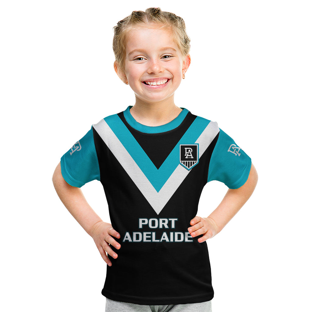 Port Adelaide Football 2023 Kid T Shirt Go Power Sporty Style - Vibe Hoodie Shop