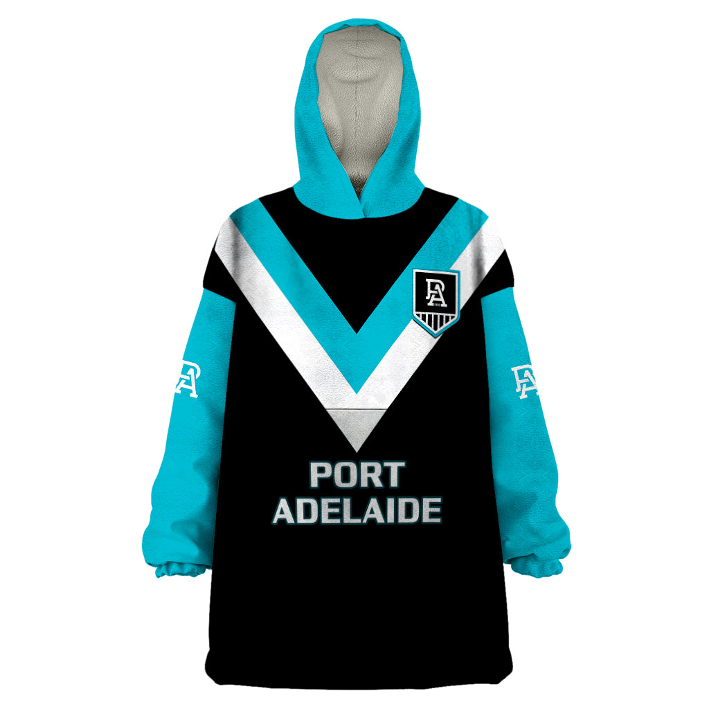 Port Adelaide Football 2023 Wearable Blanket Hoodie Go Power Sporty Style - Vibe Hoodie Shop