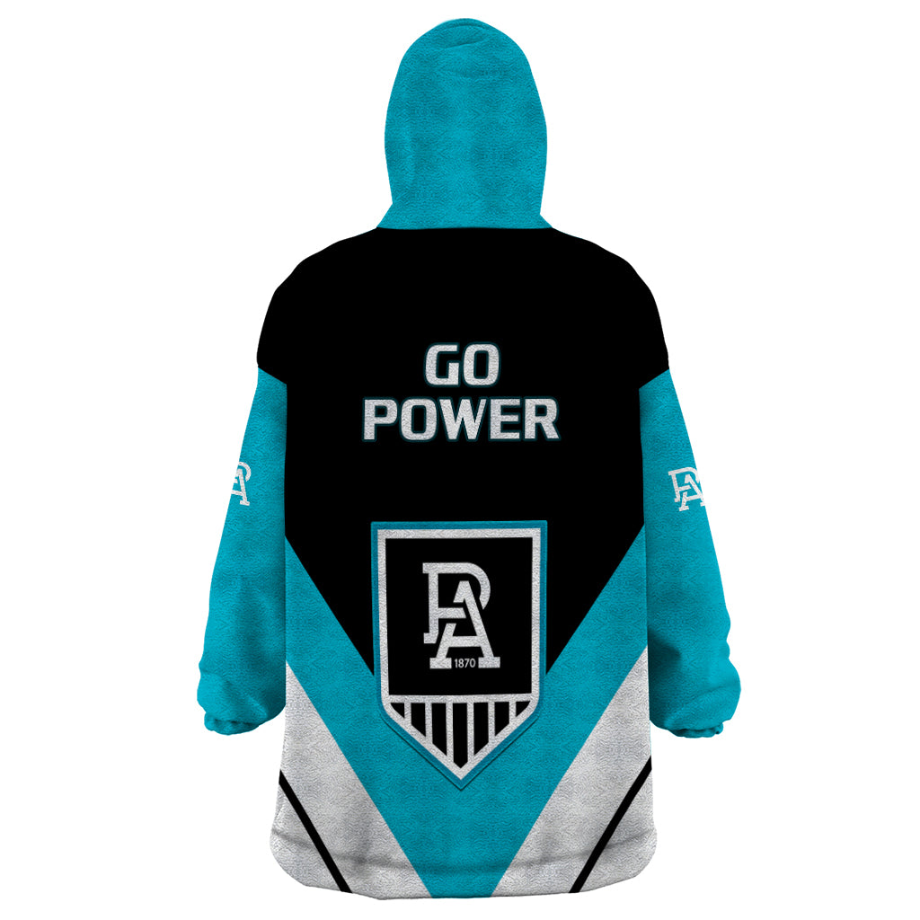 Port Adelaide Football 2023 Wearable Blanket Hoodie Go Power Sporty Style - Vibe Hoodie Shop