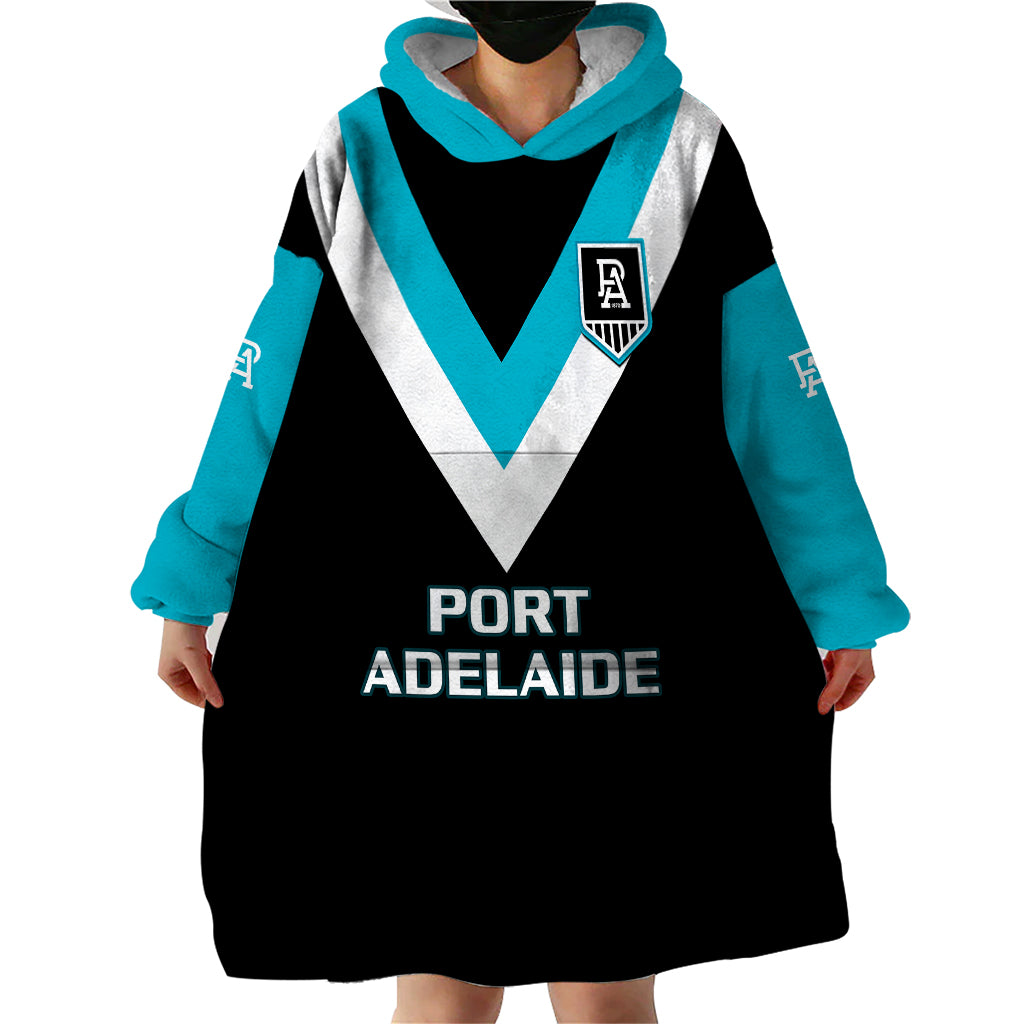 Port Adelaide Football 2023 Wearable Blanket Hoodie Go Power Sporty Style - Vibe Hoodie Shop