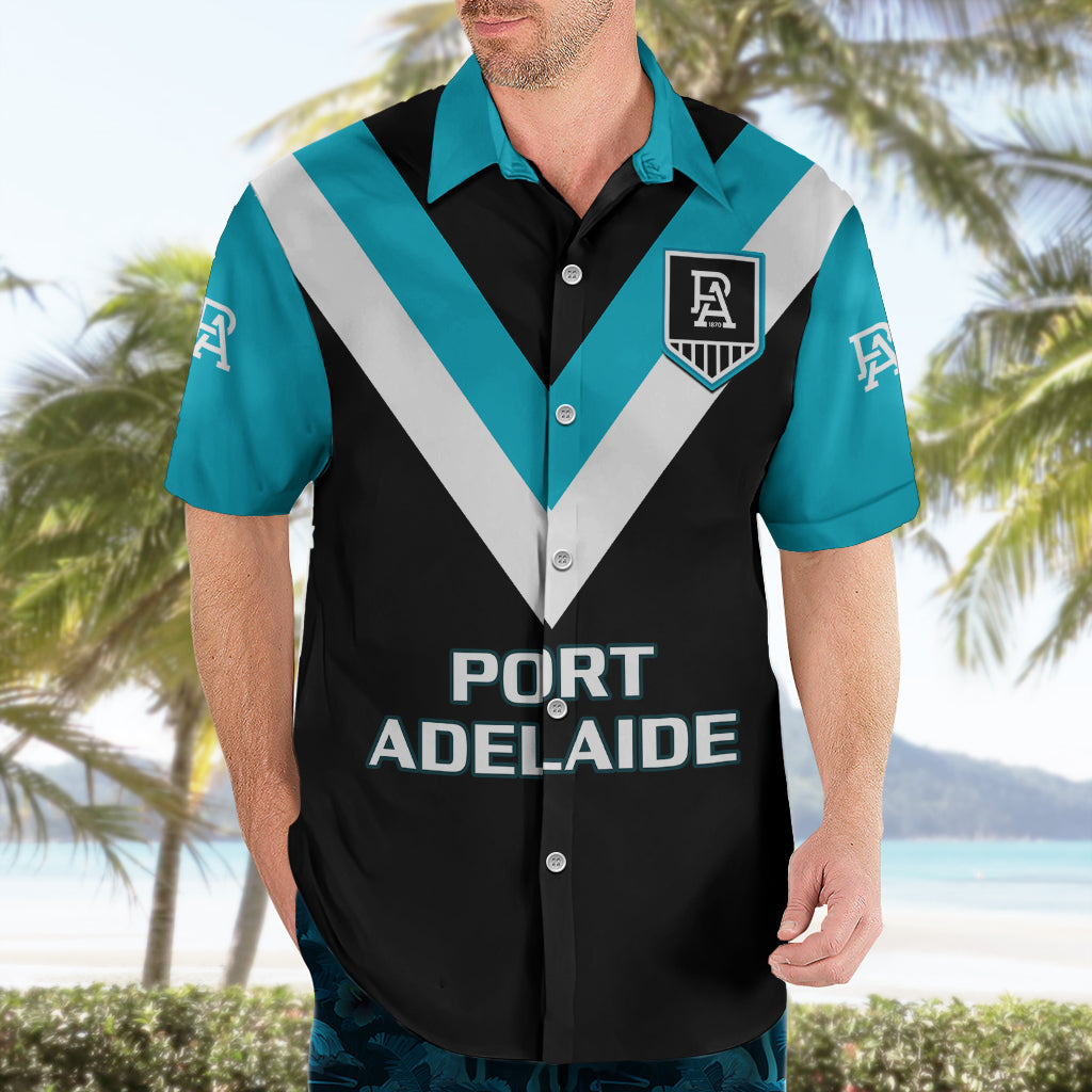 Personalised Port Adelaide Football 2023 Hawaiian Shirt Go Power Sporty Style - Vibe Hoodie Shop