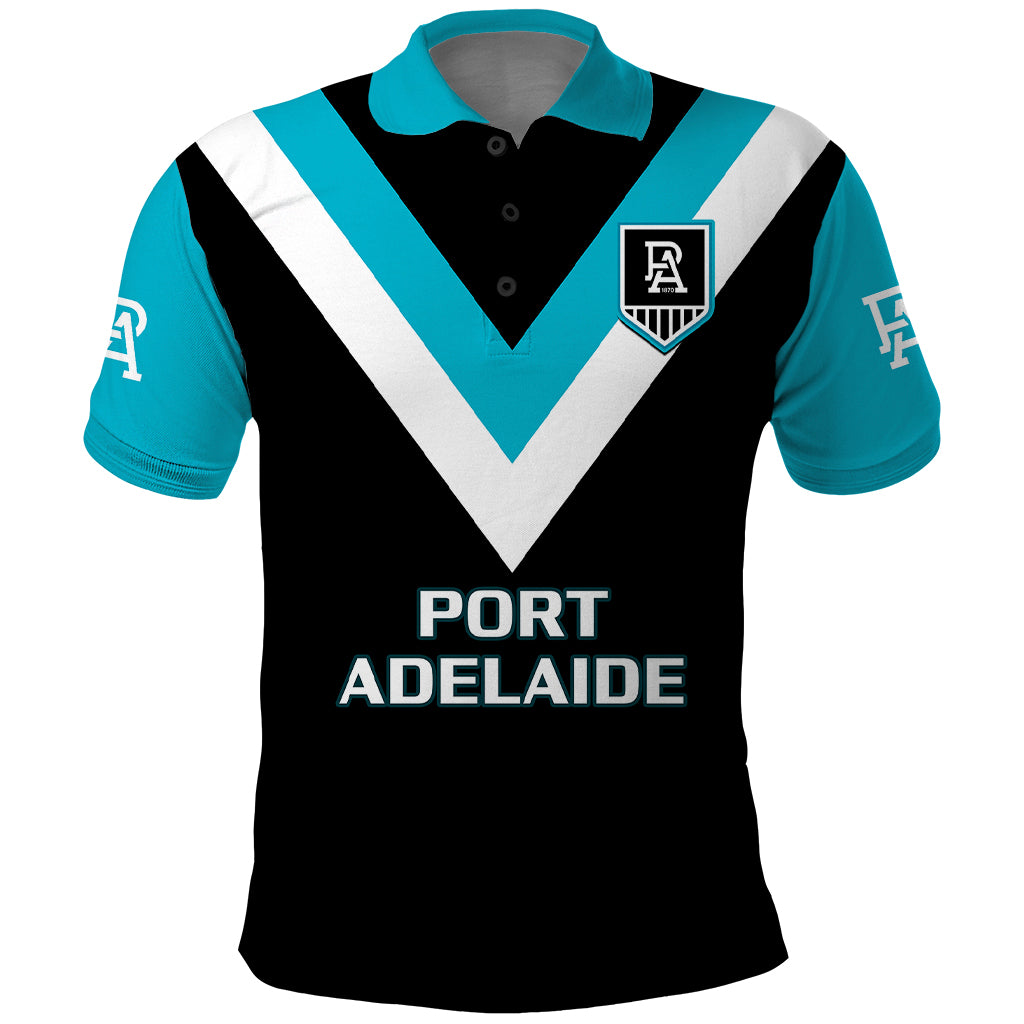 Personalised Port Adelaide Football 2023 Polo Shirt Go Power Sporty Style - Vibe Hoodie Shop