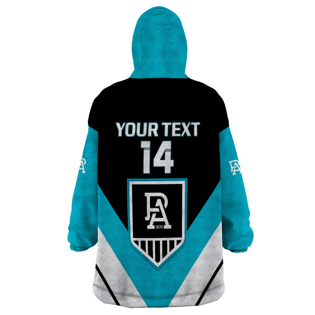 Personalised Port Adelaide Football 2023 Wearable Blanket Hoodie Go Power Sporty Style - Vibe Hoodie Shop