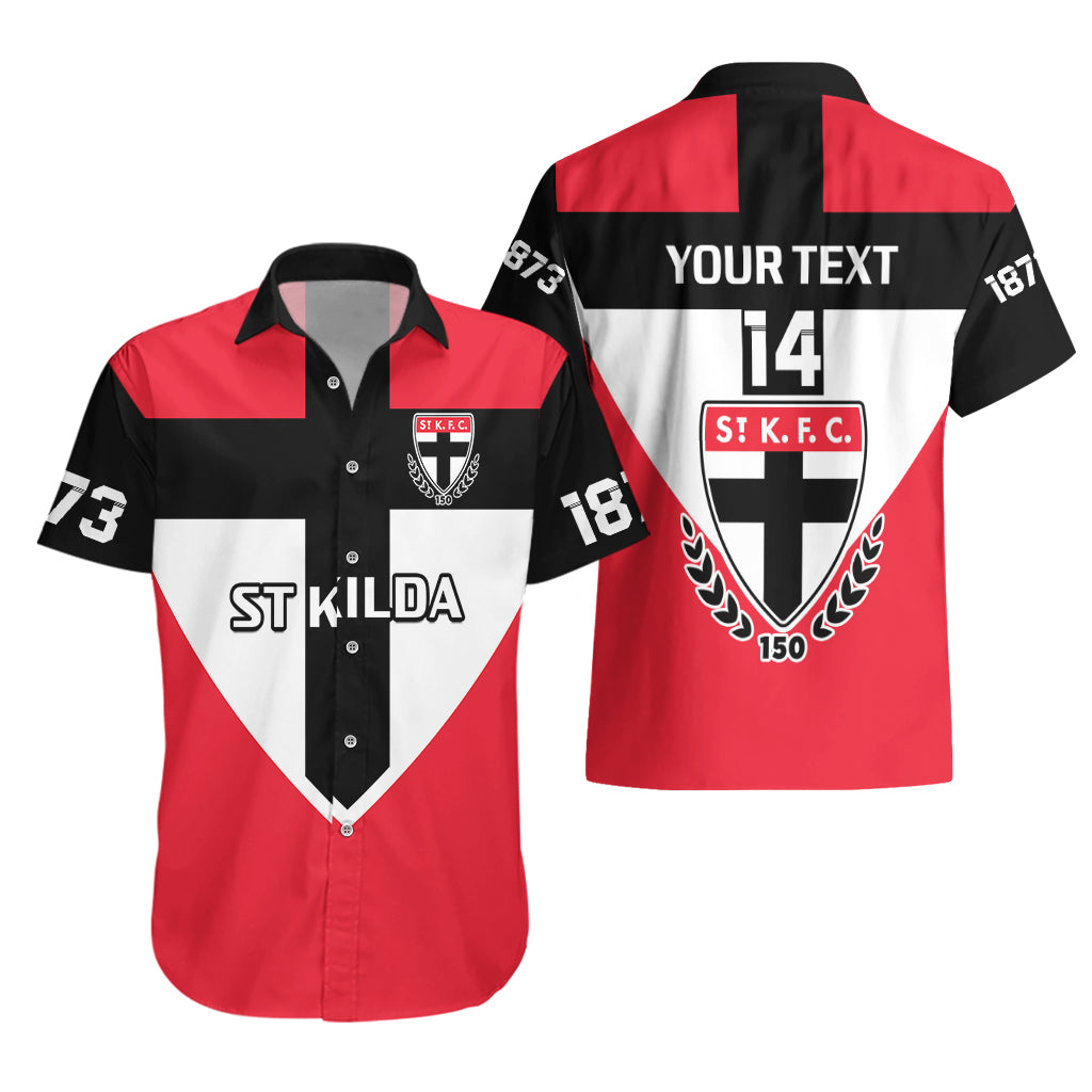 Personalised St Kilda Football 2023 Hawaiian Shirt Saints 150th Anniversary Sporty Style - Vibe Hoodie Shop