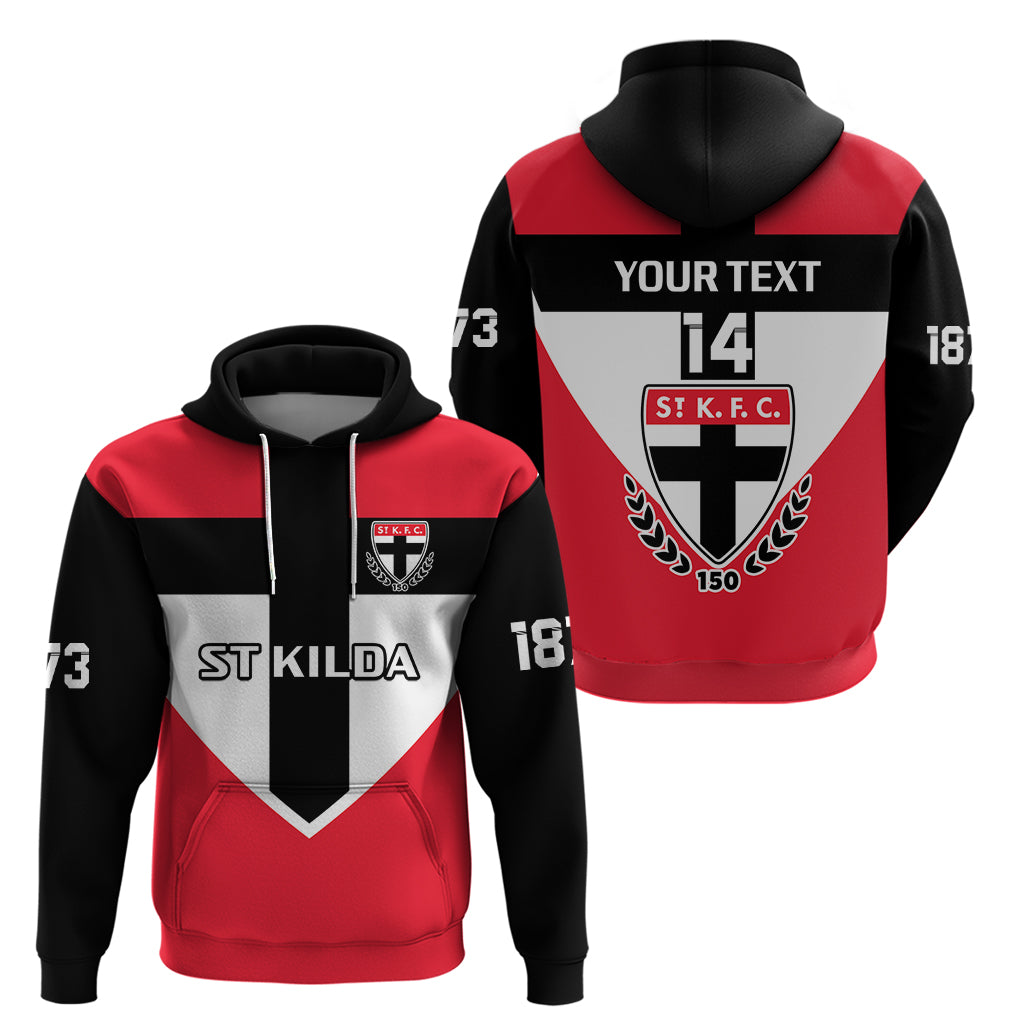 Personalised St Kilda Football 2023 Hoodie Saints 150th Anniversary Sporty Style - Vibe Hoodie Shop