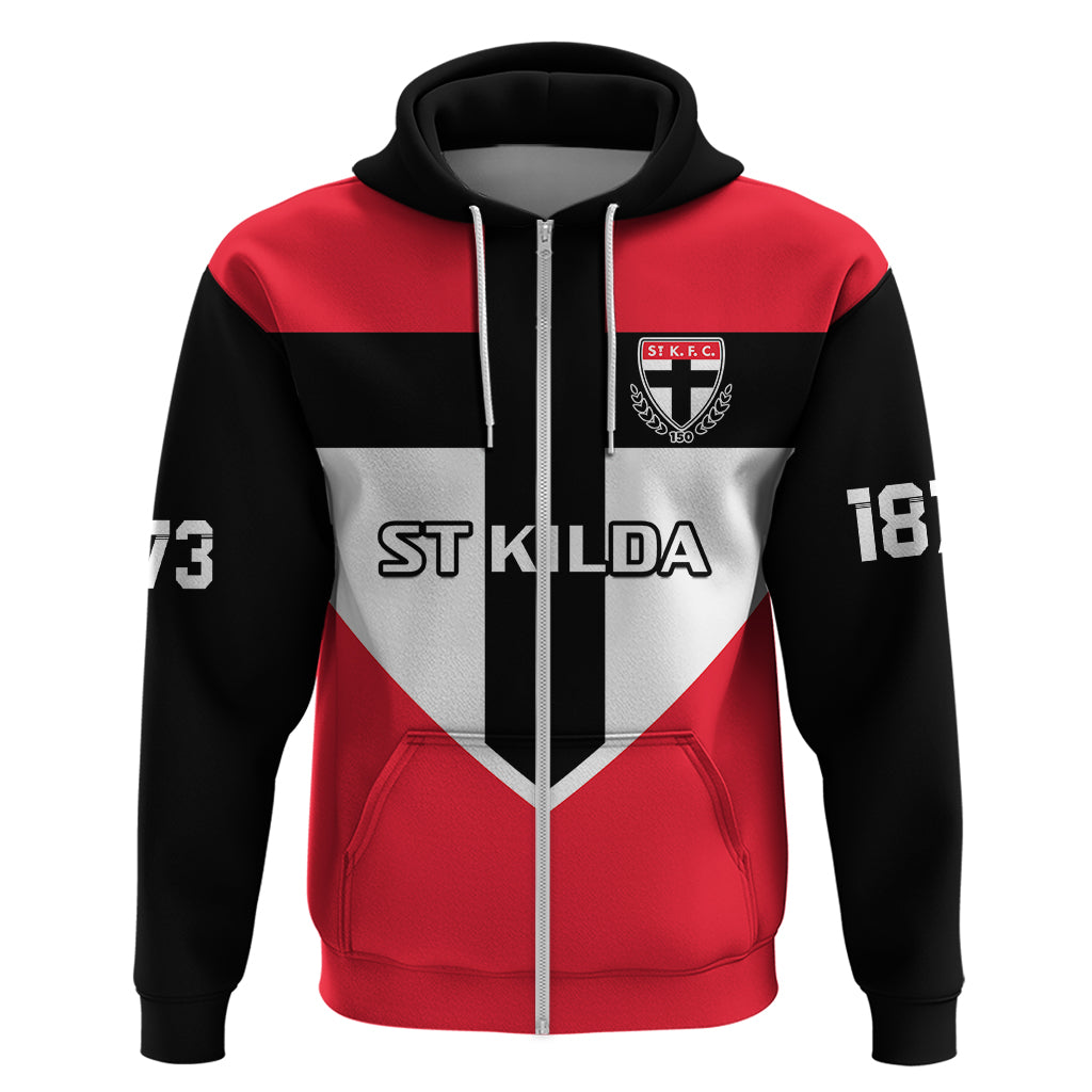 Personalised St Kilda Football 2023 Hoodie Saints 150th Anniversary Sporty Style - Vibe Hoodie Shop