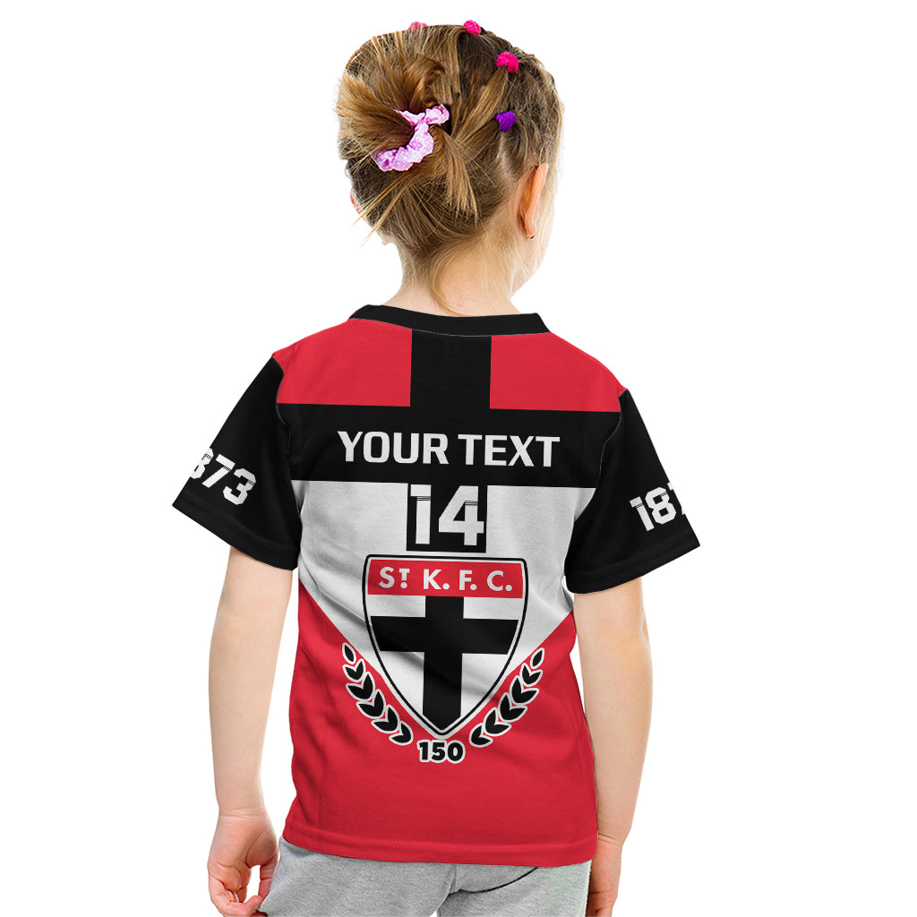 Personalised St Kilda Football 2023 Kid T Shirt Saints 150th Anniversary Sporty Style - Vibe Hoodie Shop