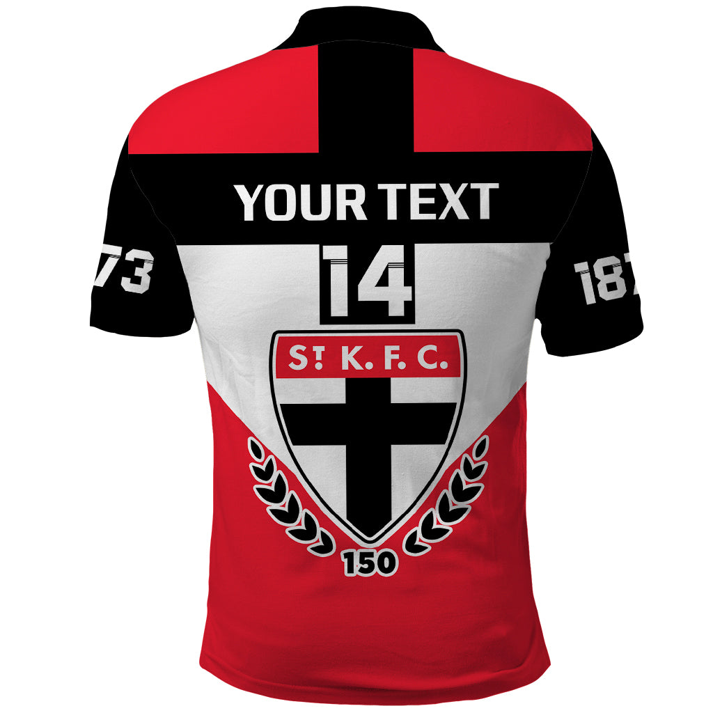 Personalised St Kilda Football 2023 Polo Shirt Saints 150th Anniversary Sporty Style - Vibe Hoodie Shop