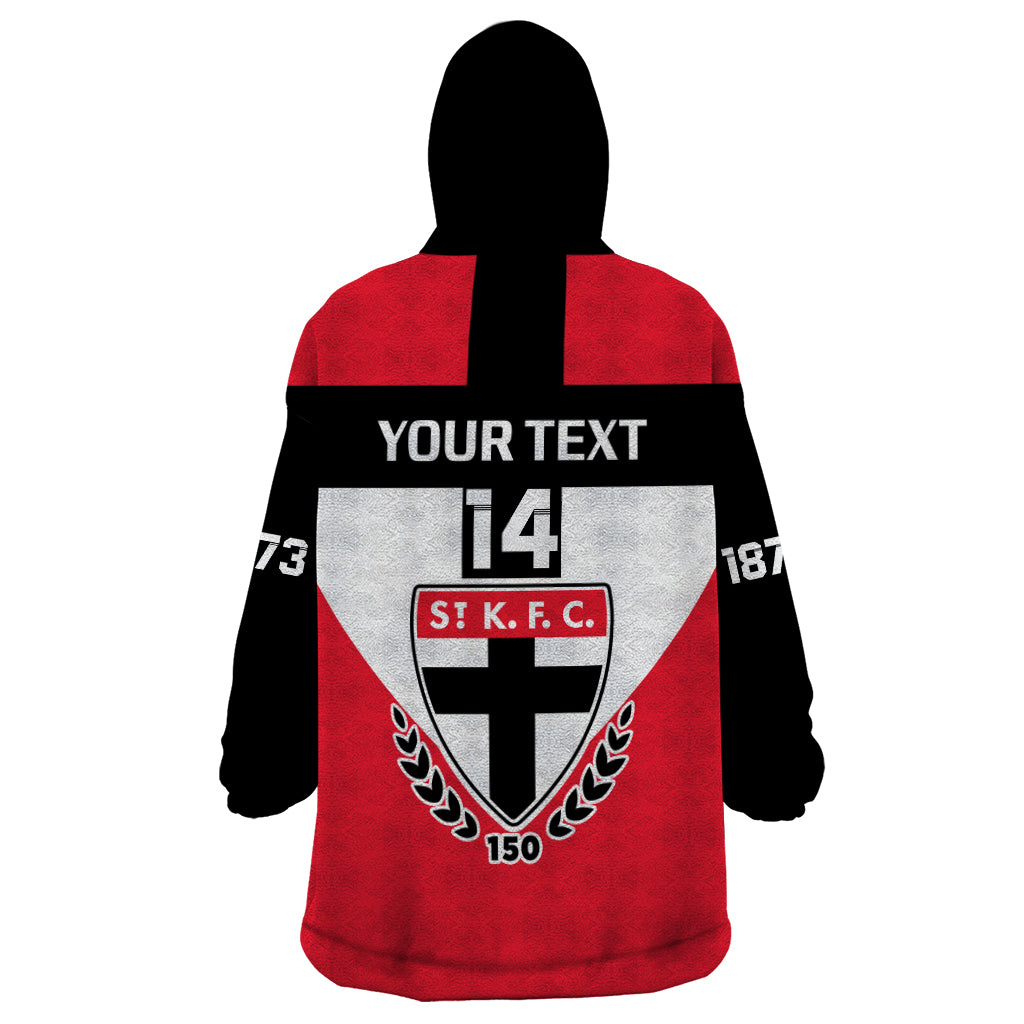 Personalised St Kilda Football 2023 Wearable Blanket Hoodie Saints 150th Anniversary Sporty Style - Vibe Hoodie Shop