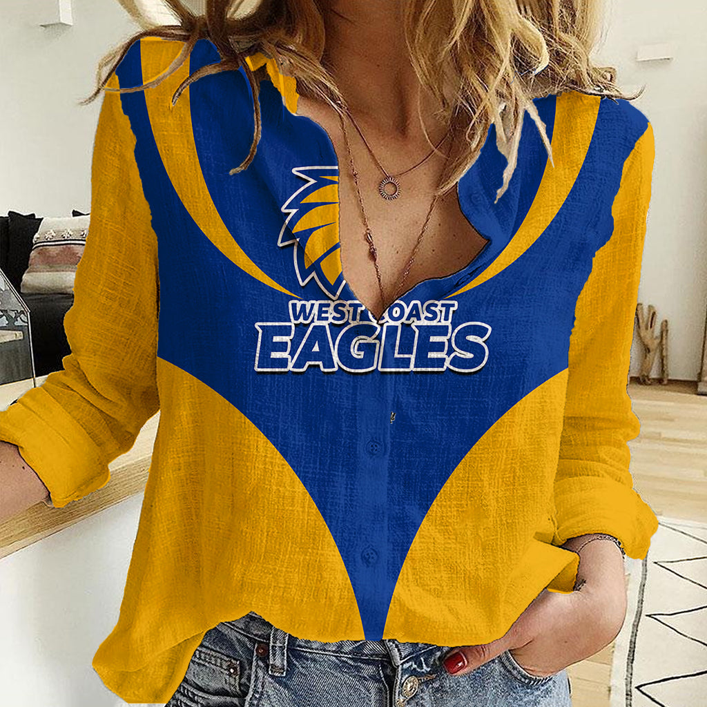 Personalised Eagles Football 2023 Women Casual Shirt West Coast Sporty Style - Vibe Hoodie Shop