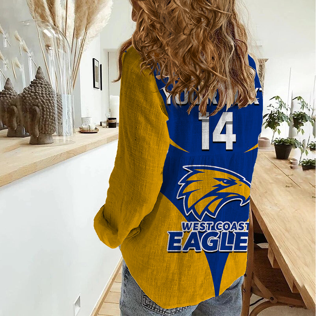 Personalised Eagles Football 2023 Women Casual Shirt West Coast Sporty Style - Vibe Hoodie Shop