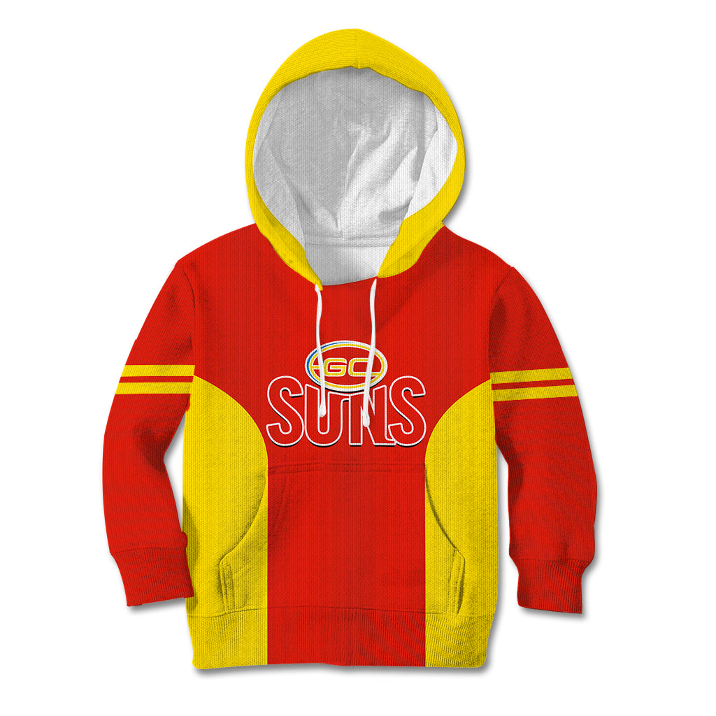 Personalised Gold Coast Football 2023 Kid Hoodie Go Suns Sporty Style - Vibe Hoodie Shop