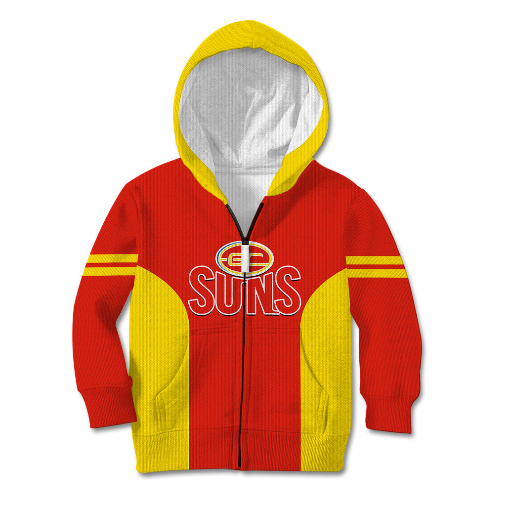 Personalised Gold Coast Football 2023 Kid Hoodie Go Suns Sporty Style - Vibe Hoodie Shop