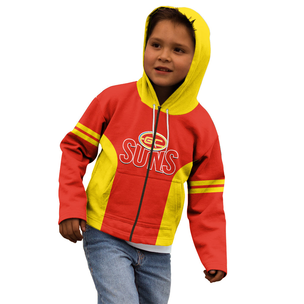 Personalised Gold Coast Football 2023 Kid Hoodie Go Suns Sporty Style - Vibe Hoodie Shop