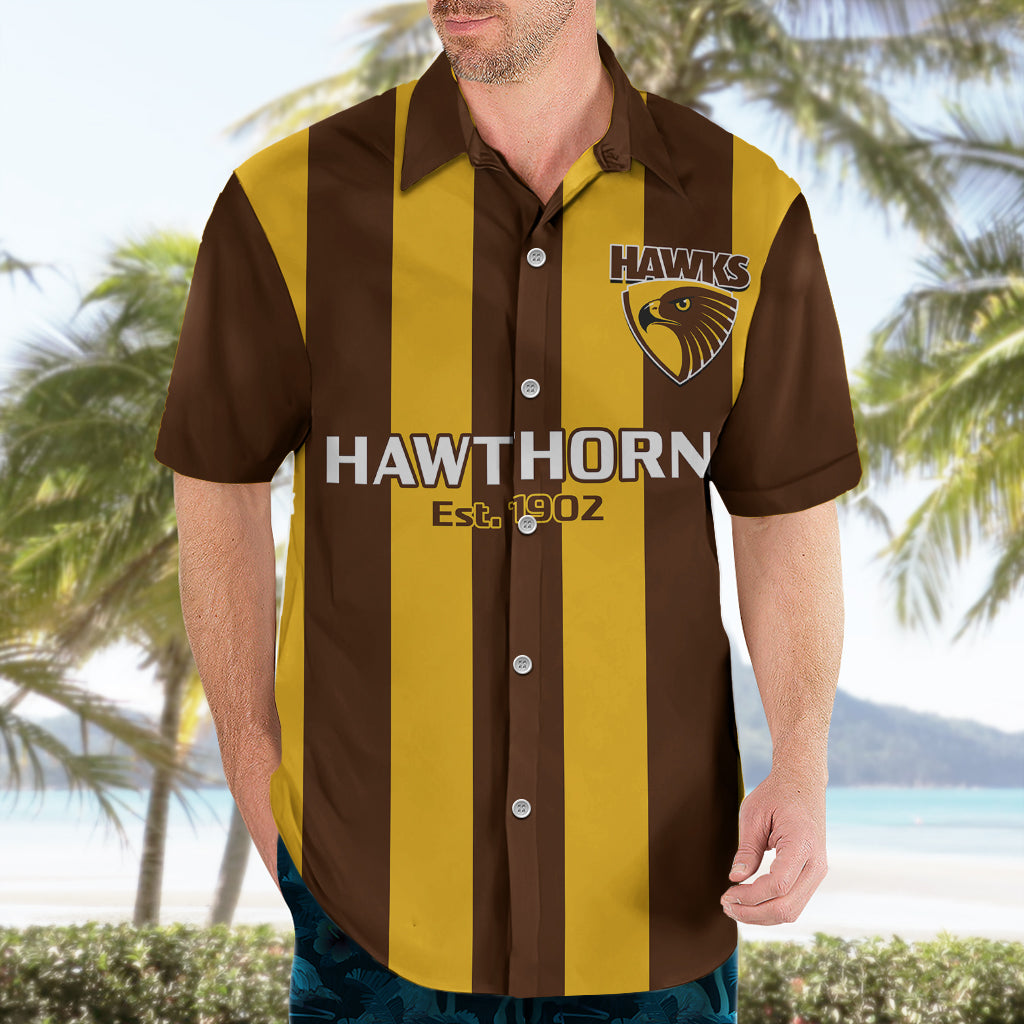 Hawthorn Football 2023 Hawaiian Shirt Go Hawks Sporty Style - Vibe Hoodie Shop