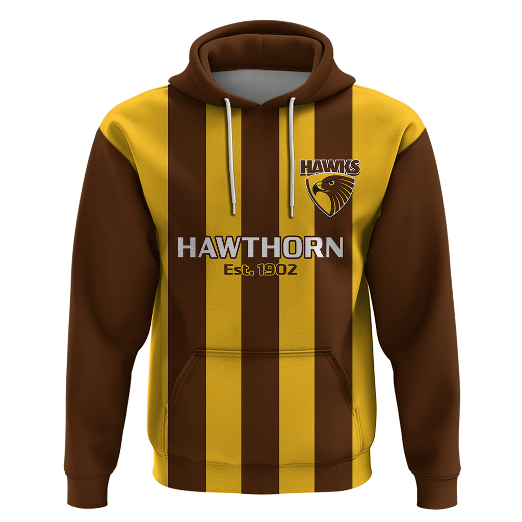 Personalised Hawthorn Football 2023 Hoodie Go Hawks Sporty Style - Vibe Hoodie Shop