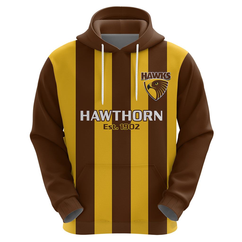 Personalised Hawthorn Football 2023 Hoodie Go Hawks Sporty Style - Vibe Hoodie Shop