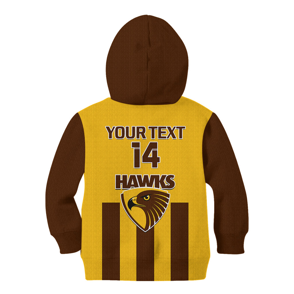 Personalised Hawthorn Football 2023 Kid Hoodie Go Hawks Sporty Style - Vibe Hoodie Shop