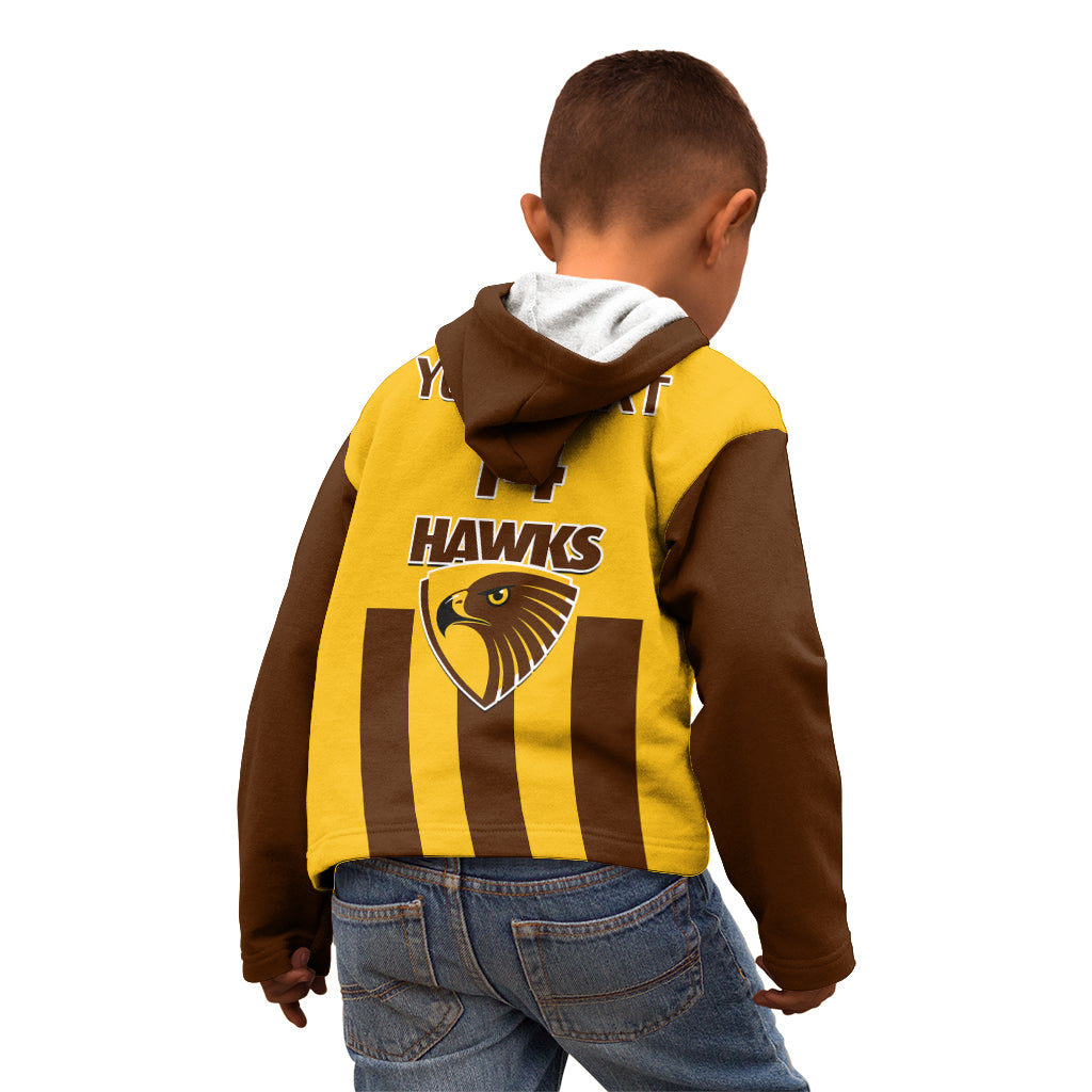 Personalised Hawthorn Football 2023 Kid Hoodie Go Hawks Sporty Style - Vibe Hoodie Shop