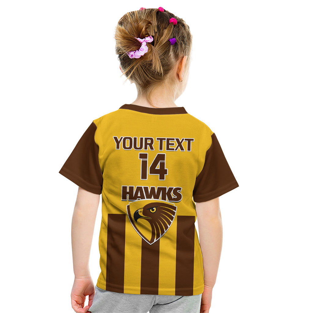 Personalised Hawthorn Football 2023 Kid T Shirt Go Hawks Sporty Style - Vibe Hoodie Shop