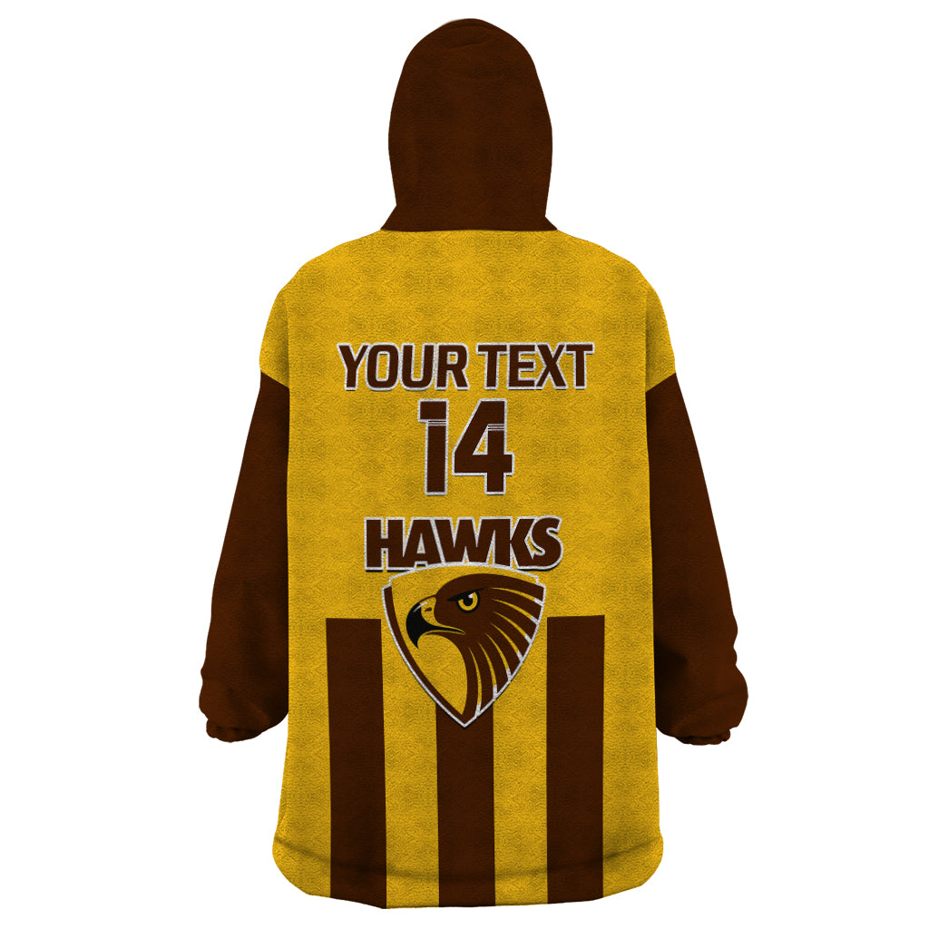 Personalised Hawthorn Football 2023 Wearable Blanket Hoodie Go Hawks Sporty Style - Vibe Hoodie Shop