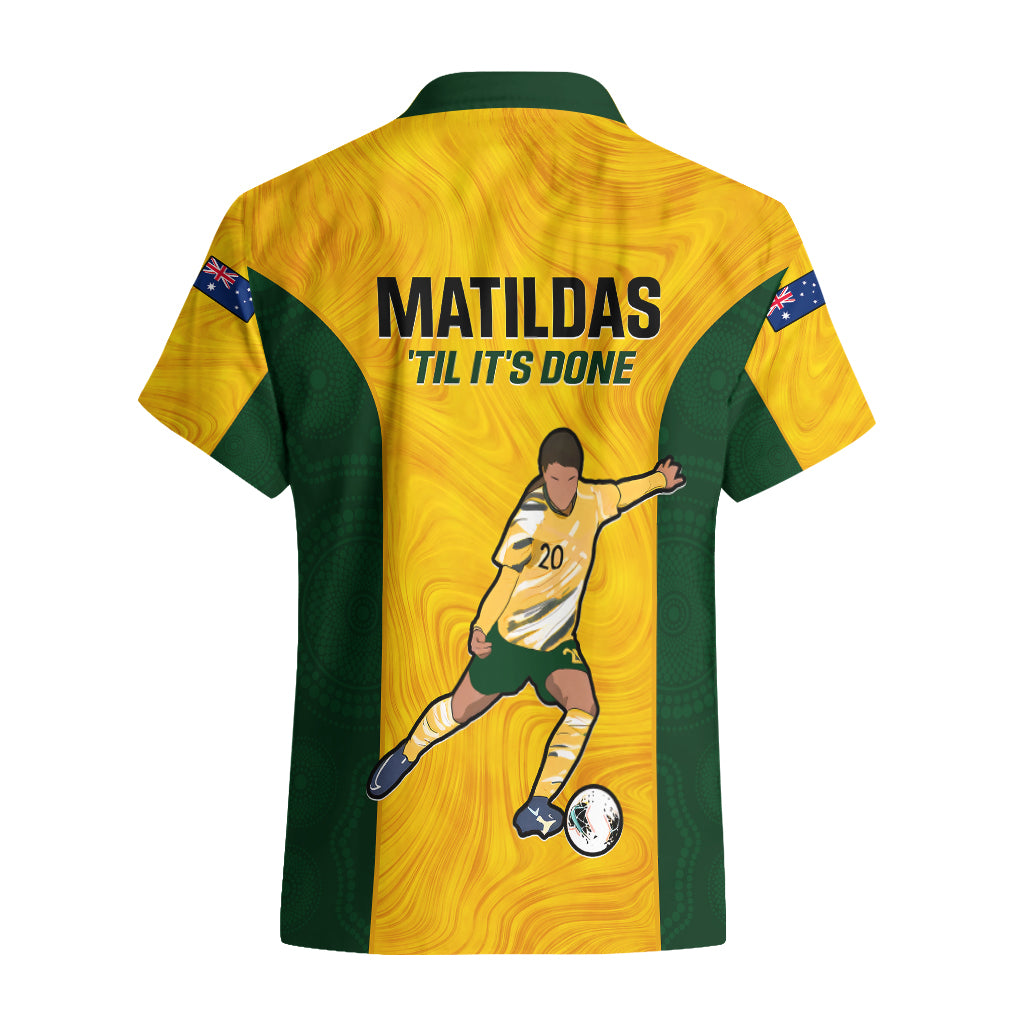 Australia Soccer Hawaiian Shirt Sam Kerr Matildas Proud 2023 World Cup Yellow - Vibe Hoodie Shop