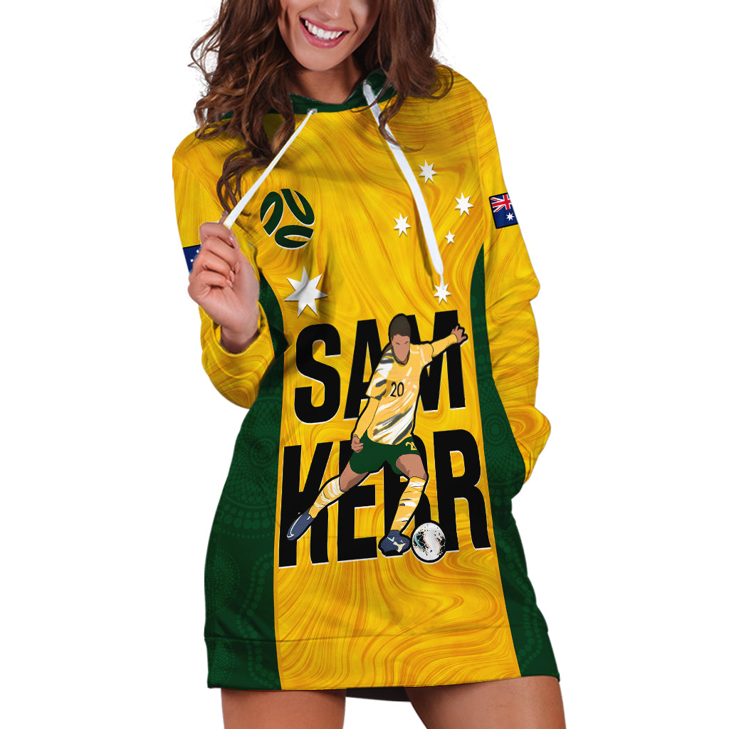 Australia Soccer Hoodie Dress Sam Kerr Matildas Proud 2023 World Cup Yellow - Vibe Hoodie Shop