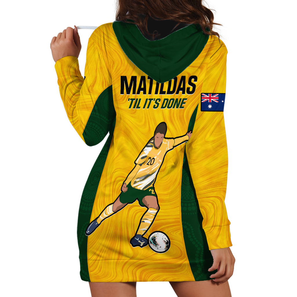 Australia Soccer Hoodie Dress Sam Kerr Matildas Proud 2023 World Cup Yellow - Vibe Hoodie Shop