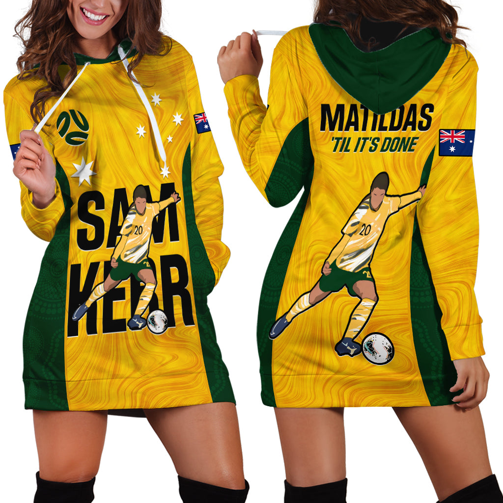 Australia Soccer Hoodie Dress Sam Kerr Matildas Proud 2023 World Cup Yellow - Vibe Hoodie Shop