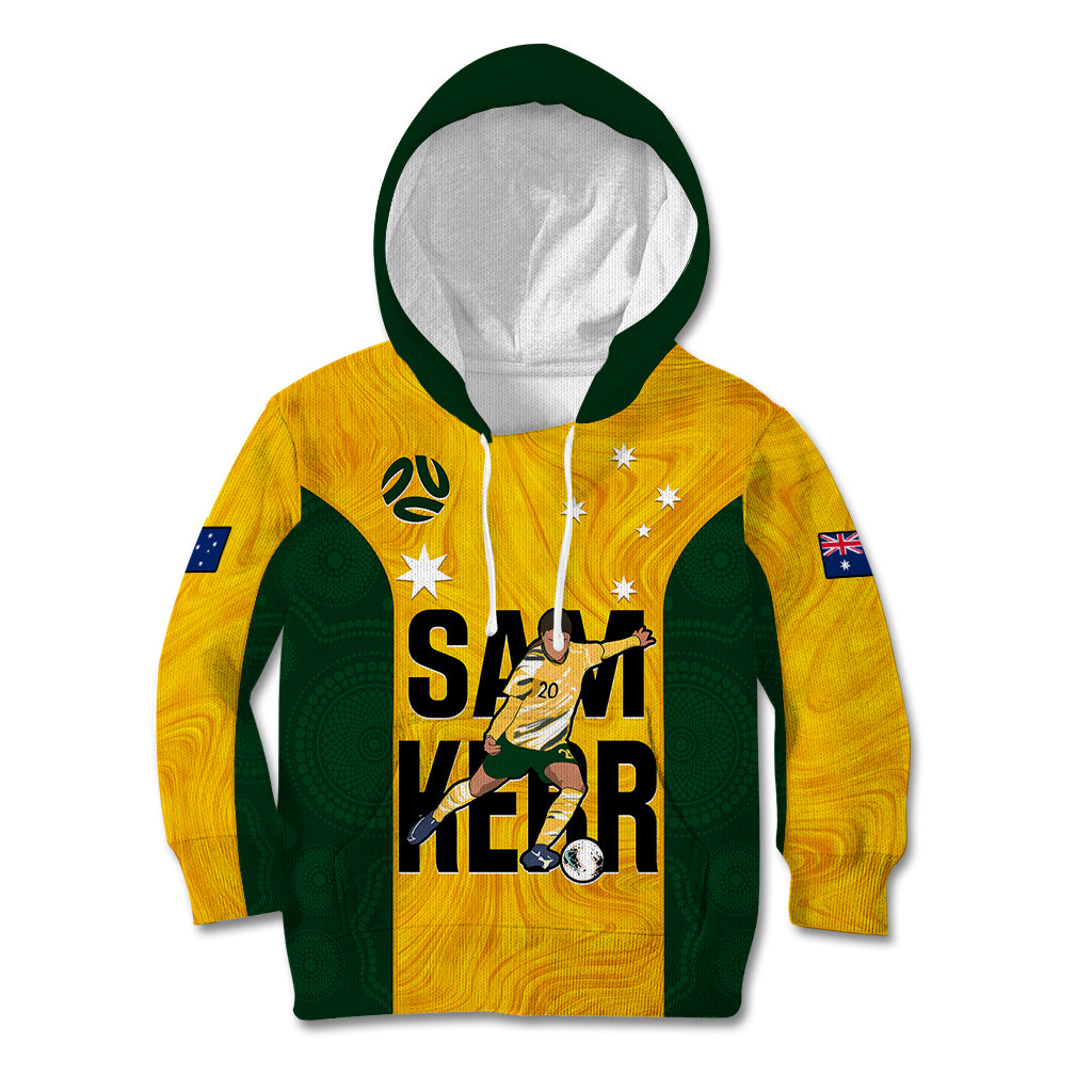 Australia Soccer Kid Hoodie Sam Kerr Matildas Proud 2023 World Cup Yellow - Vibe Hoodie Shop