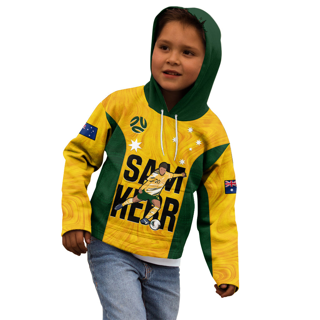 Australia Soccer Kid Hoodie Sam Kerr Matildas Proud 2023 World Cup Yellow - Vibe Hoodie Shop