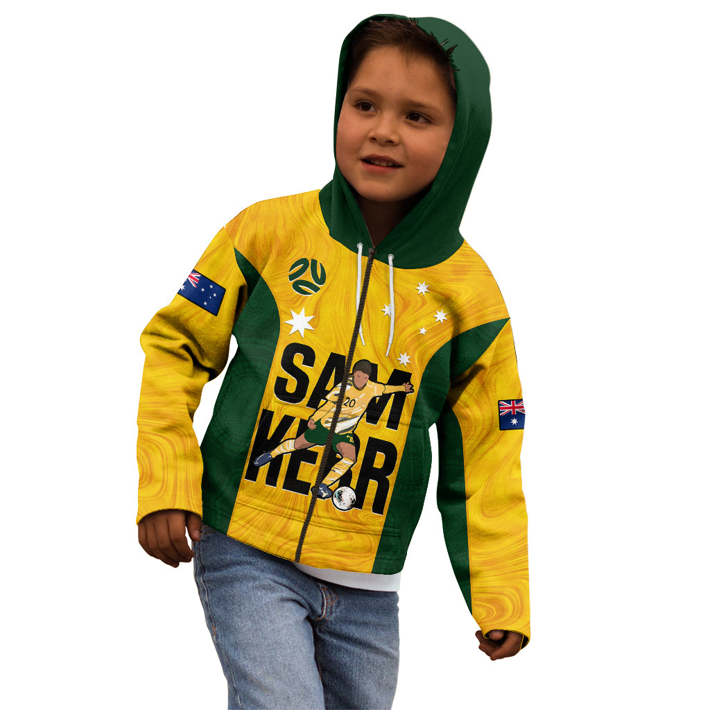 Australia Soccer Kid Hoodie Sam Kerr Matildas Proud 2023 World Cup Yellow - Vibe Hoodie Shop