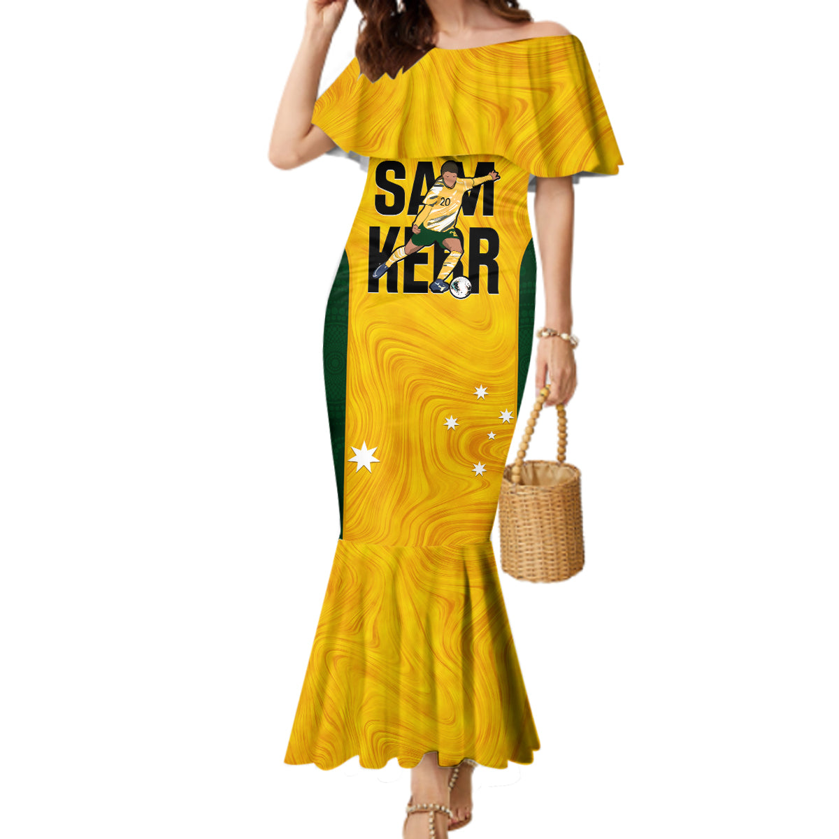 australia-soccer-mermaid-dress-sam-kerr-matildas-proud-2023-world-cup-yellow