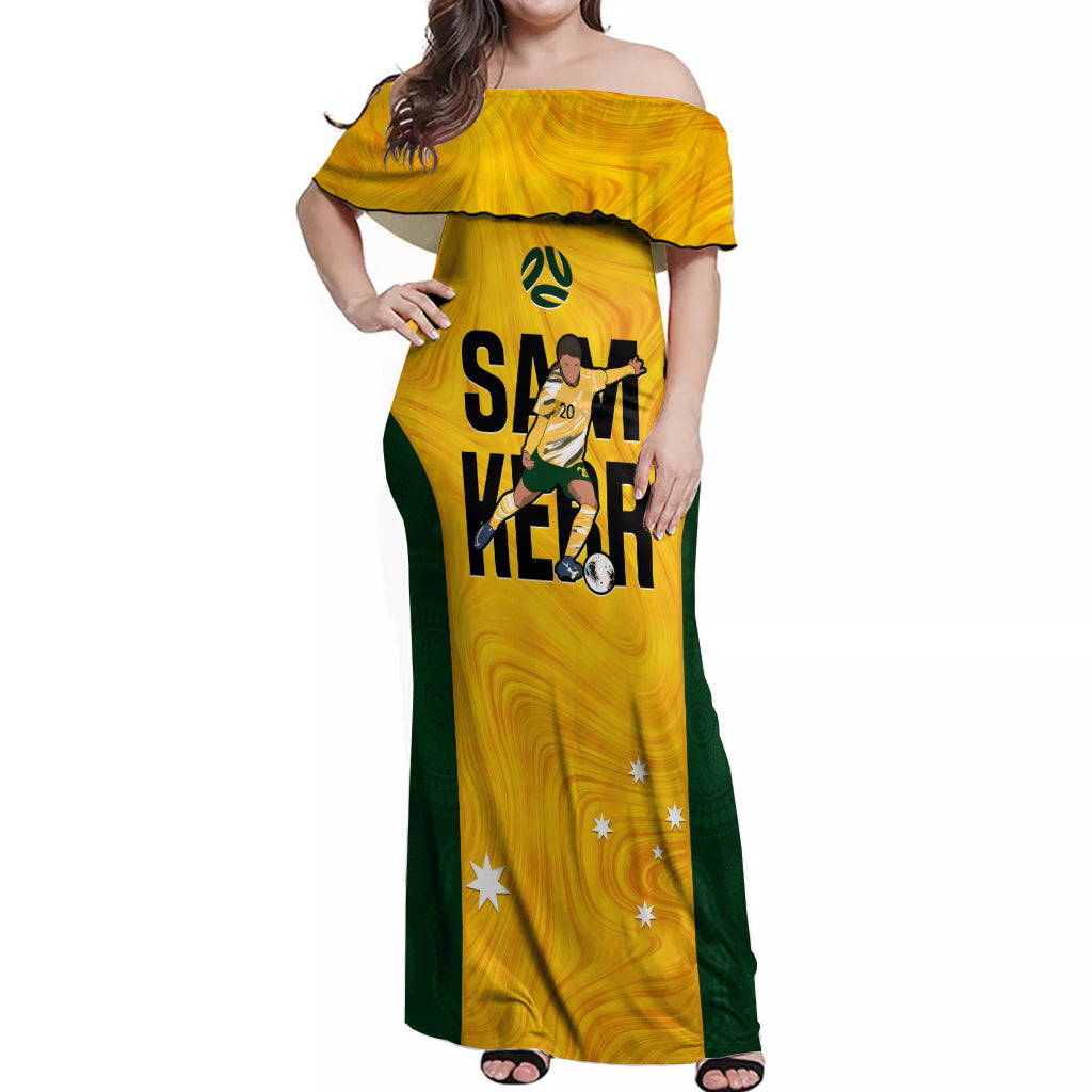 Australia Soccer Off Shoulder Maxi Dress Sam Kerr Matildas Proud 2023 World Cup Yellow - Vibe Hoodie Shop