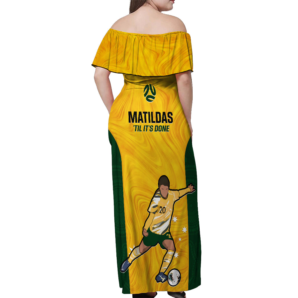 Australia Soccer Off Shoulder Maxi Dress Sam Kerr Matildas Proud 2023 World Cup Yellow - Vibe Hoodie Shop