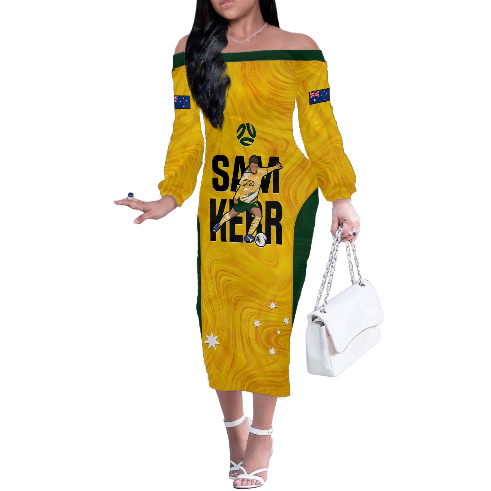 australia-soccer-off-the-shoulder-long-sleeve-dress-sam-kerr-matildas-proud-2023-world-cup-yellow