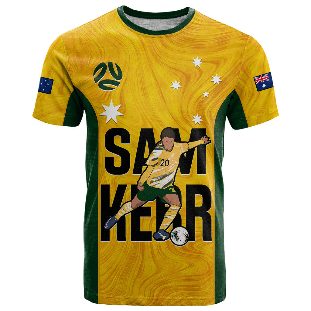 Australia Soccer T Shirt Sam Kerr Matildas Proud 2023 World Cup Yellow - Vibe Hoodie Shop