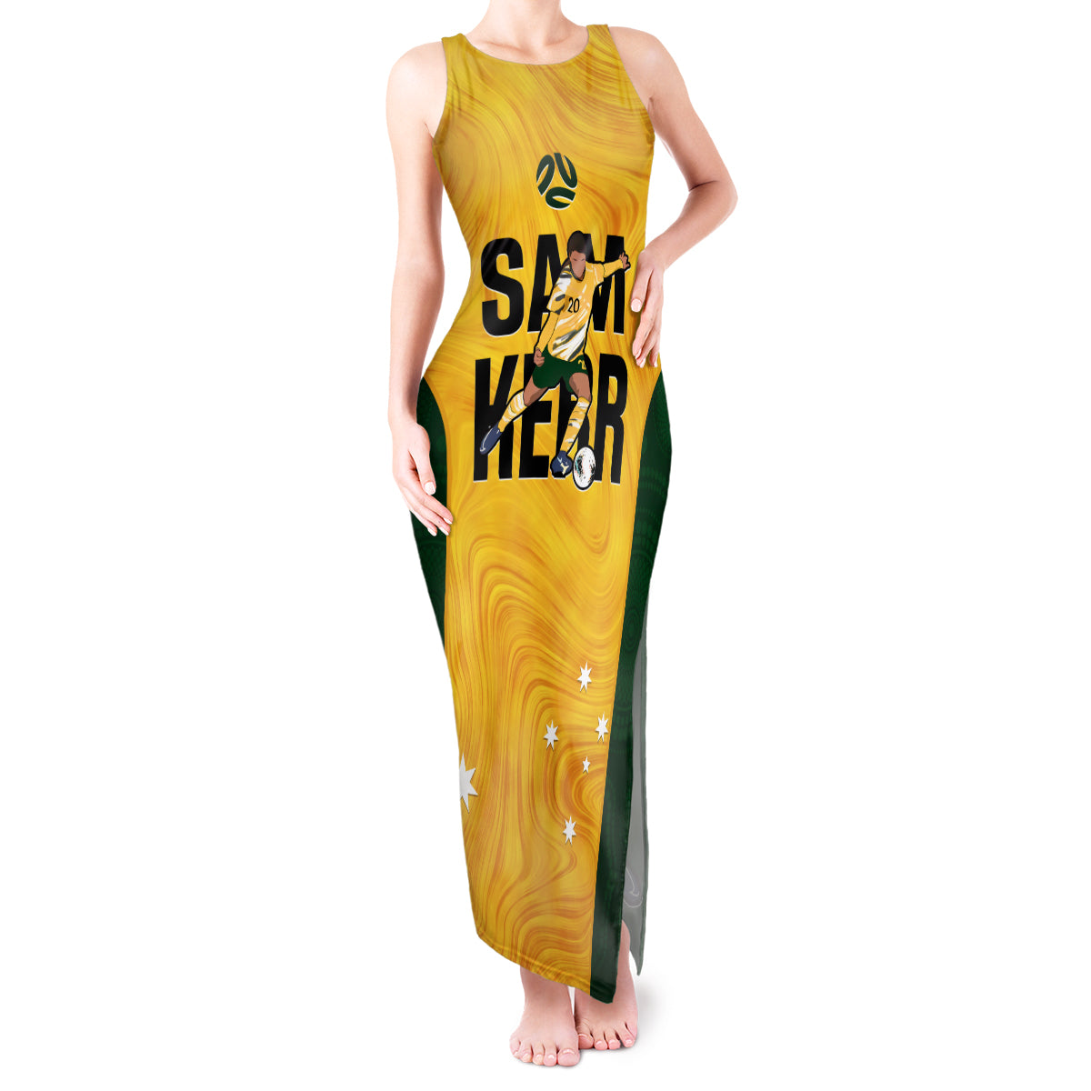 australia-soccer-tank-maxi-dress-sam-kerr-matildas-proud-2023-world-cup-yellow