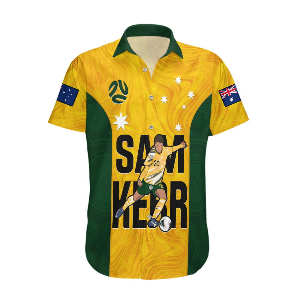 Custom Australia Soccer Hawaiian Shirt Sam Kerr Matildas Proud 2023 World Cup Yellow - Vibe Hoodie Shop