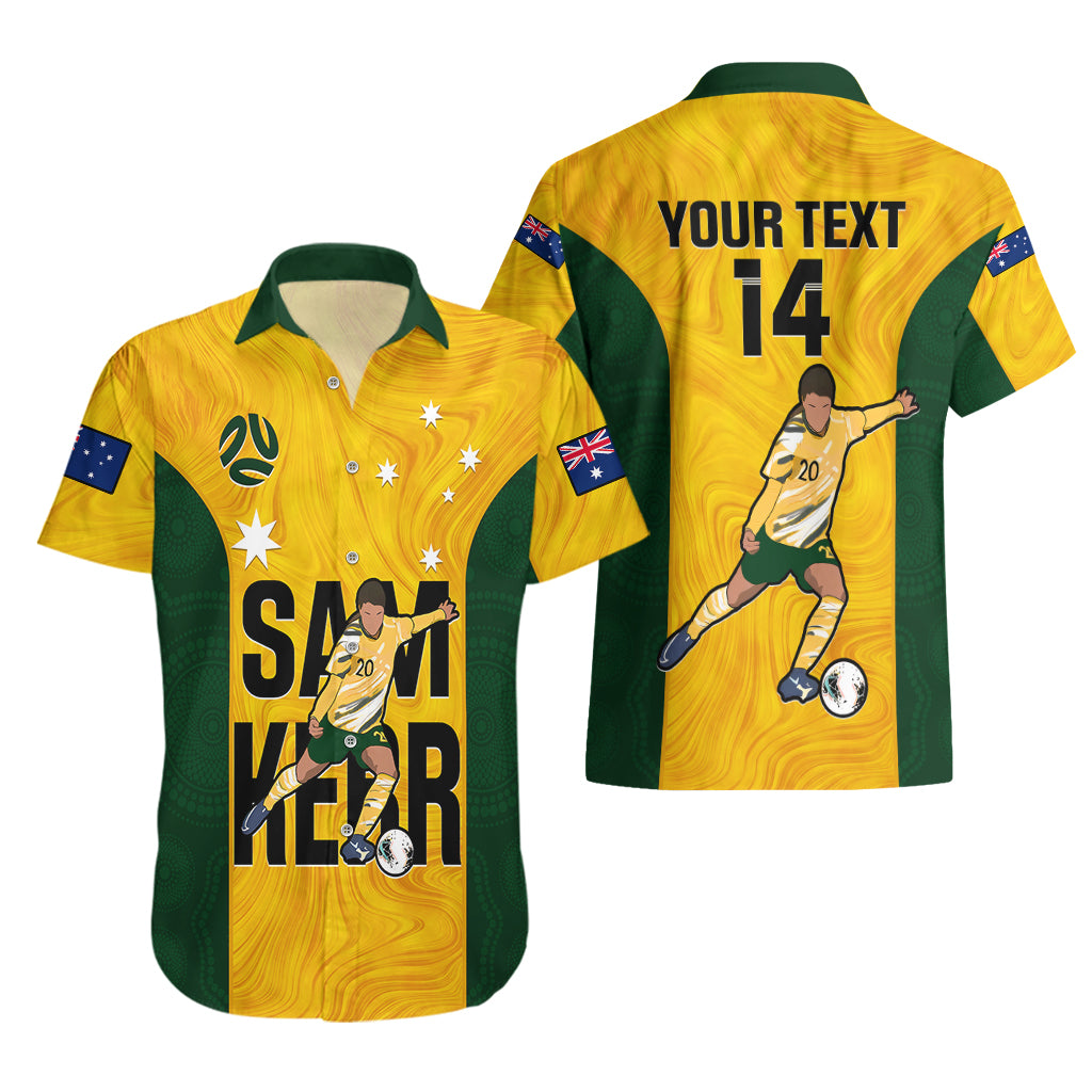 Custom Australia Soccer Hawaiian Shirt Sam Kerr Matildas Proud 2023 World Cup Yellow - Vibe Hoodie Shop