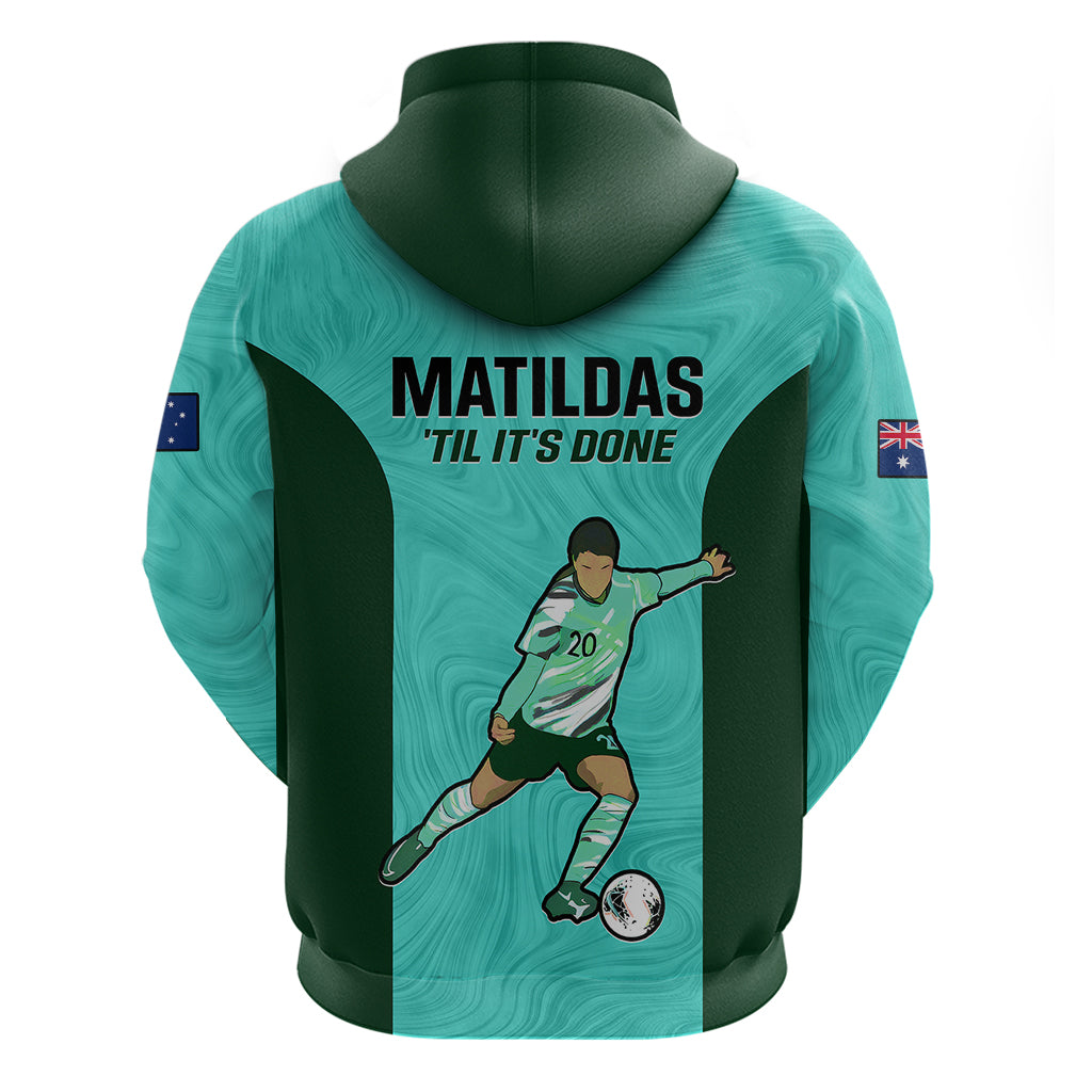Australia Soccer Hoodie Sam Kerr Matildas Proud 2023 World Cup Turquoise - Vibe Hoodie Shop