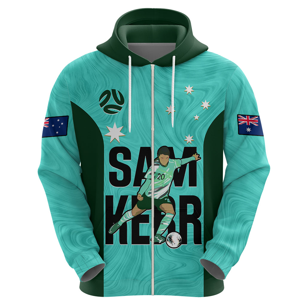 Australia Soccer Hoodie Sam Kerr Matildas Proud 2023 World Cup Turquoise - Vibe Hoodie Shop