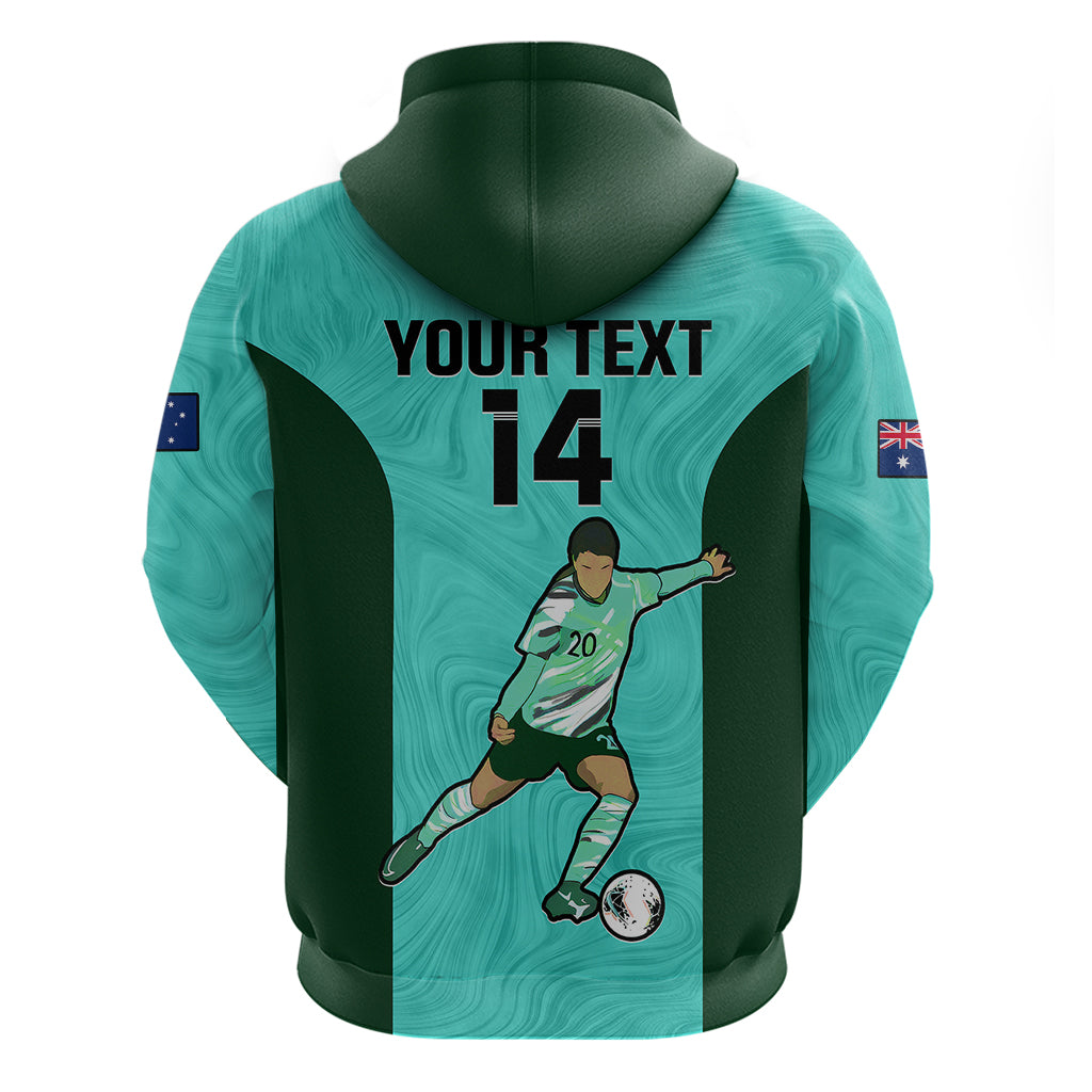 Custom Australia Soccer Hoodie Sam Kerr Matildas Proud 2023 World Cup Turquoise - Vibe Hoodie Shop
