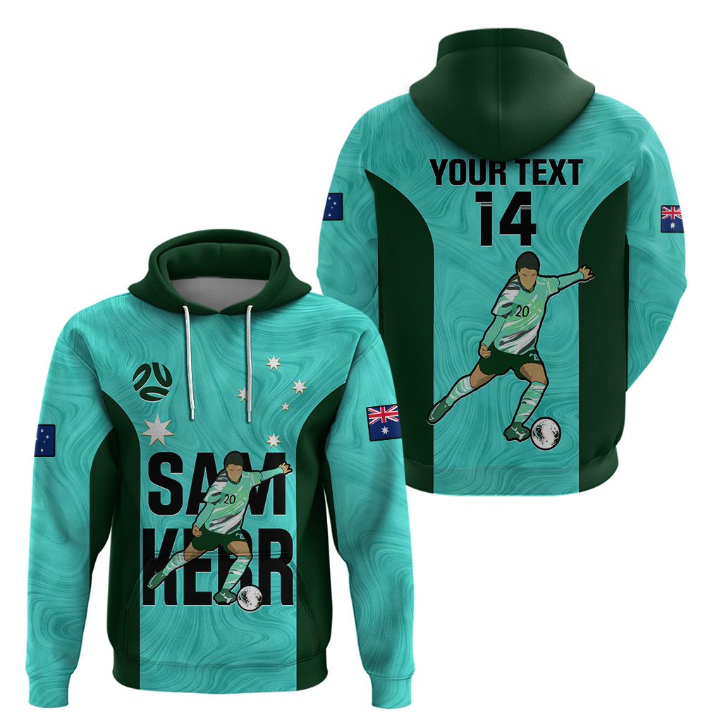 Custom Australia Soccer Hoodie Sam Kerr Matildas Proud 2023 World Cup Turquoise - Vibe Hoodie Shop